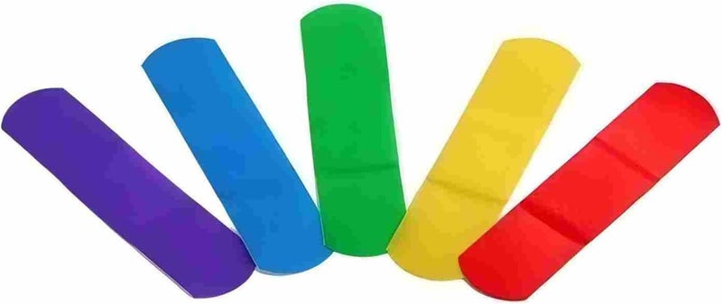 Rainbow Plasters for Kids â€“ 40-Pack Assorted Colour Waterproof Childrenâ€™s Plasters, Breathable & Fun Bandages